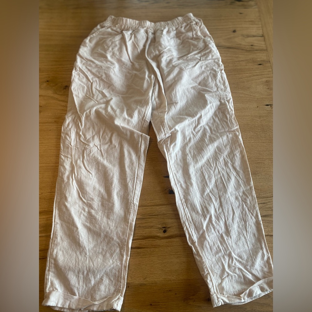 Cream Straight Leg‎ Pants for Effortless Style